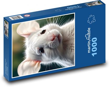 Roztomilá šedá myška - puzzle 1000 dílků