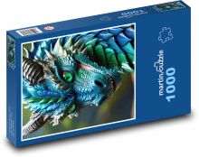 Barevný malovaný drak Puzzle 1000 dílků - 60 x 46 cm