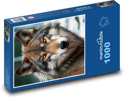 Vlk - psie zviera - Puzzle 1000 dielikov, rozmer 60x46 cm