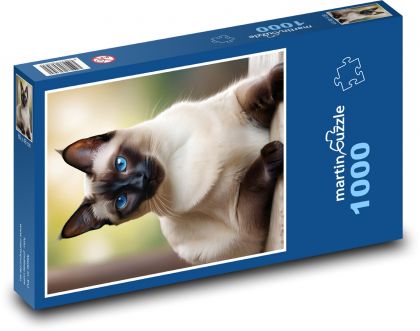Kot syjamski - zwierzę domowe, zwierzę - Puzzle 1000 elementów, rozmiar 60x46 cm
