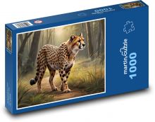 Gepard - kočkovitá šelma Puzzle 1000 - 60x46 cm
