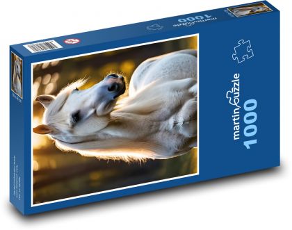 Nádherný bílý kůň  - puzzle 1000 dílků