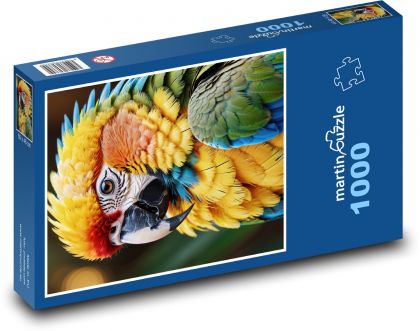 Papoušek ara - pták - Puzzle 1000 dílků, rozměr 60x46 cm