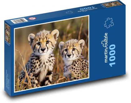 Mláďata gepardů - Puzzle 1000 dílků, rozměr 60x46 cm