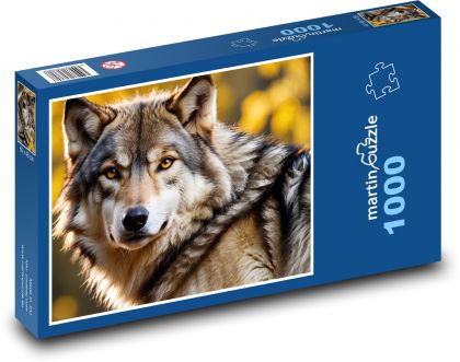 Vlk - dravá šelma - Puzzle 1000 dílků, rozměr 60x46 cm