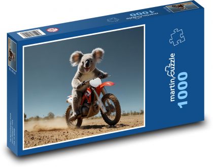 Koala Bear jeździ na motocyklu - Puzzle 1000 elementów, rozmiar 60x46 cm