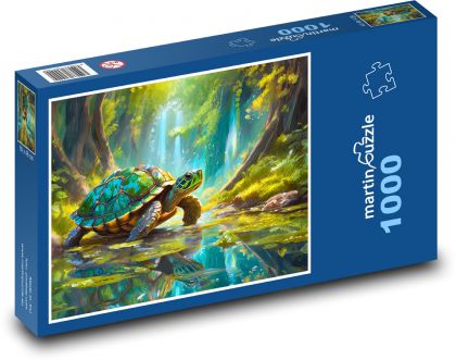 Želva lezoucí v lese - Puzzle 1000 dílků, rozměr 60x46 cm