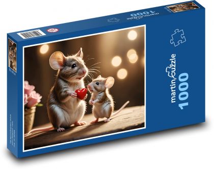 Mäuse - Herz, Liebe - Puzzle - 1000 Teile