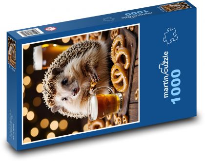 Ježek - praclíky a pivo - Puzzle 1000 dielikov, rozmer 60x46 cm