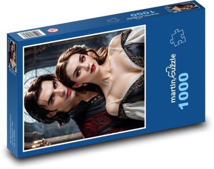 Zamilovaný pár - muž a žena - Puzzle 1000 dílků, rozměr 60x46 cm