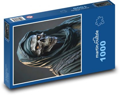 Lebka muže v masce - Puzzle 1000 dílků, rozměr 60x46 cm