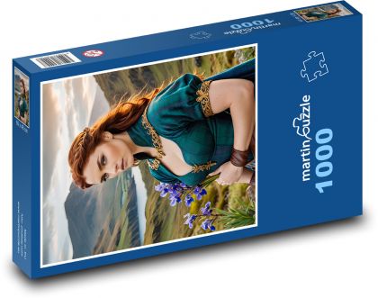 Porträt einer Frau in den Bergen - Puzzle - 1000 Teile