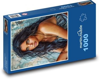 Porträt eines schwarzhaarigen Mädchens - Puzzle - 1000 Teile