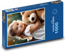 Dívka s plyšovým medvídkem Puzzle 1000 dílků - 60 x 46 cm