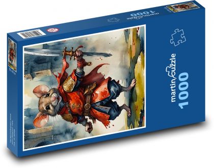 Myš v rytierskom kostýme - Puzzle 1000 dielikov, rozmer 60x46 cm