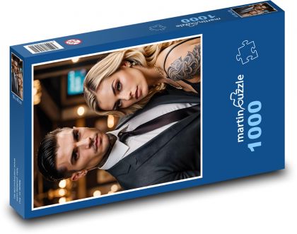 A man and a woman with tattoos - Puzzle 1000 pieces, size 60x46 cm 