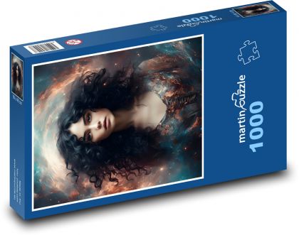 Portrét ženy ve vesmíru - puzzle 1000 dílků