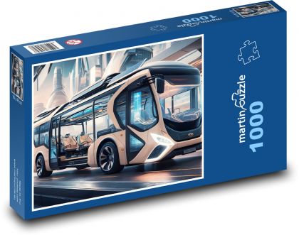 Moderný autobus - Puzzle 1000 dielikov, rozmer 60x46 cm