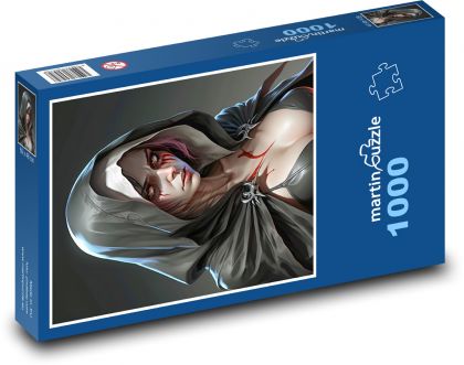 Porträt einer Frau mit Kapuze - Puzzle - 1000 Teile
