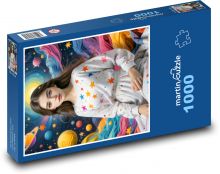 Dívka ve vesmíru Puzzle 1000 dílků - 60 x 46 cm