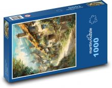 Vesnice ve Skotsku Puzzle 1000 - 60x46 cm