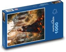 Žena u hradu Puzzle 1000 - 60x46 cm
