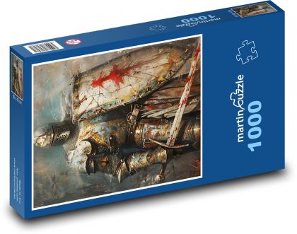 Rytíř - bojovník s mečem - Puzzle 1000 dílků, rozměr 60x46 cm