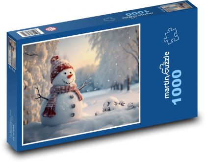 Snowman and snow - Puzzle 1000 pieces, size 60x46 cm 