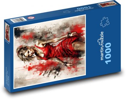 Woman in Red - Puzzle 1000 pieces, size 60x46 cm 