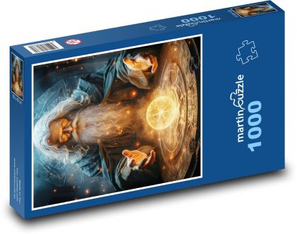 Kúzelník a veštecká guľa - Puzzle 1000 dielikov, rozmer 60x46 cm