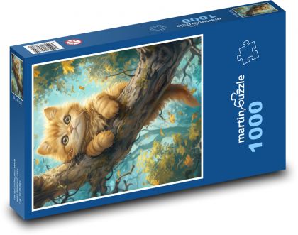 Mačka na strome - Puzzle 1000 dielikov, rozmer 60x46 cm