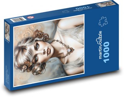 Žena - modelka, portrét - Puzzle 1000 dielikov, rozmer 60x46 cm