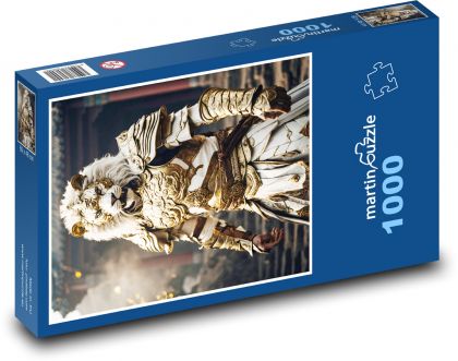 Lew - zbroja, człowiek - Puzzle 1000 elementów, rozmiar 60x46 cm