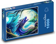 Drache - Mond, Baum Puzzle 1000 Teile - 60 x 46 cm