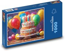 Party - Ballons, Kuchen Puzzle 1000 Teile - 60 x 46 cm