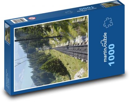 Koleje - železnice, příroda - Puzzle 1000 dílků, rozměr 60x46 cm