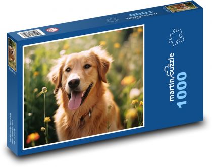 Pes - zvíře na louce, mazlíček - puzzle 1000 dílků