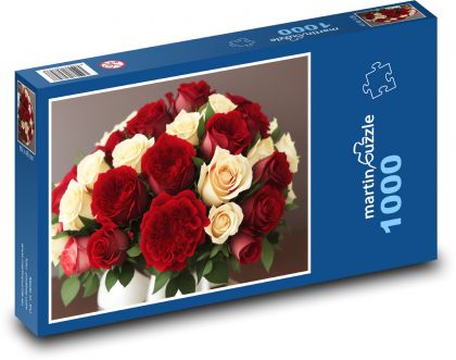 Rosenstrauß - Blume, rote Blüten - Puzzle - 1000 Teile