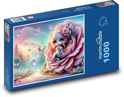 Blumenpuppe mit Schmetterlingen - Puzzle - 1000 Teile