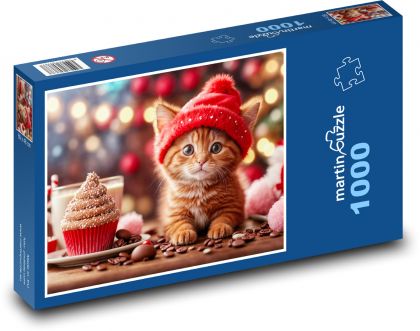 Mačiatko má narodeninovú oslavu - Puzzle 1000 dielikov, rozmer 60x46 cm