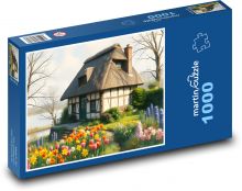Lake house with garden Puzzle 1000 pieces - 60 x 46 cm 
