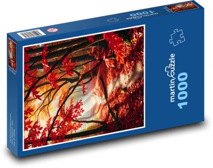 Forest road with autumn leaves - Puzzle 1000 pieces, size 60x46 cm 