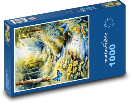 Lesní příroda s potokem - puzzle 1000 dílků