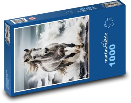 Běžící kůň v moři - puzzle 1000 dílků