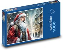 Weihnachtsmann in der Stadt Puzzle 1000 Teile - 60 x 46 cm