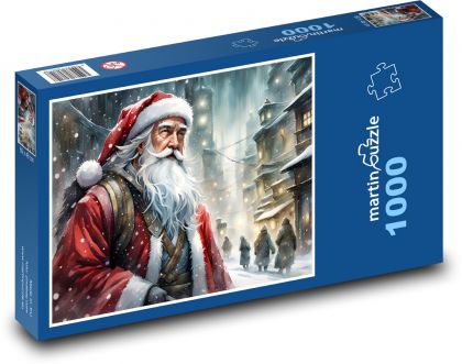 Vianočný ježko na ulici - Puzzle 1000 dielikov, rozmer 60x46 cm