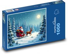 Santa se sobem veze dárky Puzzle 1000 dílků - 60 x 46 cm