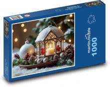 Hořící vánoční svíčka Puzzle 1000 dílků - 60 x 46 cm