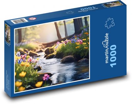 Kvetoucí les u řeky - puzzle 1000 dílků