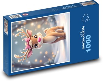 Little reindeer with a bow - Puzzle 1000 pieces, size 60x46 cm 